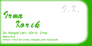 irma korik business card